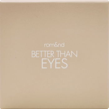 Rom&nd Better Than Eyes paletka cieni nude w beżowym, matowym, kwadratowym opakowaniu, widok z góry.