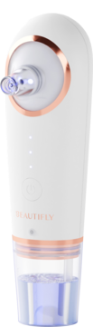 Beautifly B-Hydrapeel PRO, białe urządzenie do hydrabrazji z rose gold i płynem w zbiorniku, widok przód.