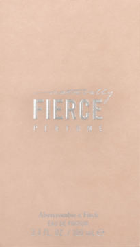 Front jasnoróżowego pudełka perfum Abercrombie & Fitch Naturally Fierce EDP 100ml ze srebrnym tekstem.