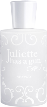 Juliette Has A Gun Anyway woda perfumowana dla kobiet, biała matowa butelka z ozdobnym wzorem, widok z przodu.