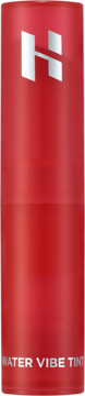 Czerwony matowy tint do ust Holika Holika Water Vibe Tint w sztyfcie, z logo H i napisem Water Vibe Tint.