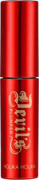 Holika Holika Devil's Plumper 02 Hell Fire: czerwony błyszczyk w metalicznej butelce ze złotym napisem.