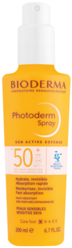 BIODERMA Photoderm ,mleczko do ciała, w sprayu, przeciwsłoneczne, SPF 50+,przód