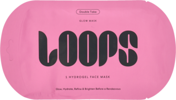 LOOPS Double Take ,maska w płachcie, hydrożelowa, rozświetlająca,przód