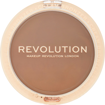 Kremowy bronzer Revolution Ultra Cream Light w okrągłym, beżowym kompakcie, widok z góry, idealny do modelowania twarzy.
