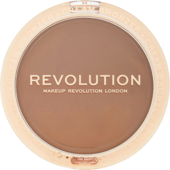 Kremowy bronzer Revolution Ultra Cream Light w okrągłym, beżowym kompakcie, widok z góry, idealny do modelowania twarzy.