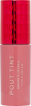 Revolution Pout Tint Sweet Pink, błyszczyk do ust, różowa butelka z czerwoną zakrętką, widok z przodu.