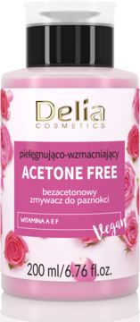 DELIA COSMETICS ,zmywacz do paznokci, bezacetonowy, pielęgnująco-wzmacniający,przód