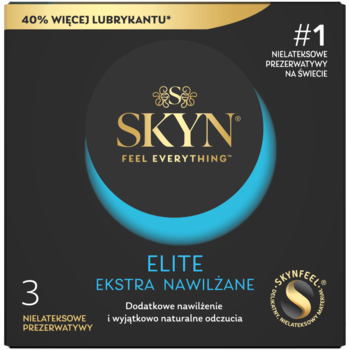 SKYN Elite ,prezerwatywy, ekstra nawilżane,przód