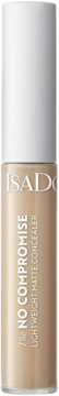Beżowy korektor IsaDora No Compromise Lightweight Matte w tubce z białą zakrętką, widok z przodu.