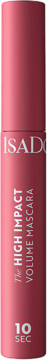 Różowo-bordowy tusz IsaDora 10 SEC High Impact Volume Mascara w tubce, pionowo, z widocznymi napisami.