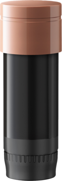Wkład IsaDora Perfect Moisture Lipstick Refill 225 Rose Beige, czarna tubka z miedzianą nakrętką i ryflowanym spodem.