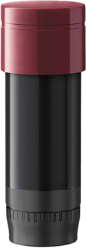 IsaDora Perfect Moisture Lipstick Refill, czarny wkład z bordową nakrętką (odcień 15 Heather), widok z przodu.