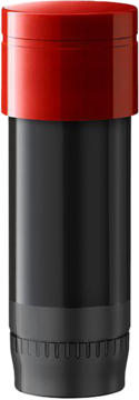 IsaDora Perfect Moisture Lipstick Refill 215 Classic Red, cylindryczny, z czerwoną nakładką i ciemnym korpusem.