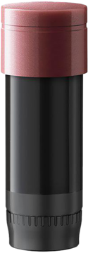 IsaDora Perfect Moisture Lipstick Refill Angelic Nude, czarny, z matową różowo-brązową nasadką, widok z przodu.