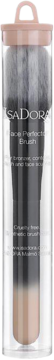 Pędzel IsaDora Face Perfector Brush do konturowania, z ciemnym włosiem, beżową rączką, w przezroczystej tubie.
