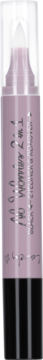 Liliowy eyeliner i remover Lovely No Worries w dwustronnym pisaku, widok z przodu, z przezroczystą nasadką.