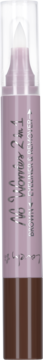 Dwustronny brązowy eyeliner Lovely No Worries w fioletowo-brązowym pisaku z końcówką korygującą, widok z przodu.