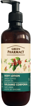 GREEN PHARMACY ,balsam do ciała, Zielona Kawa i Olejek Imbirowy,przód
