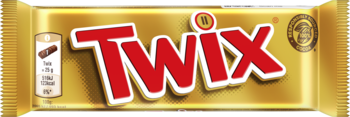 TWIX ,baton czekoladowy z karmelem,przód