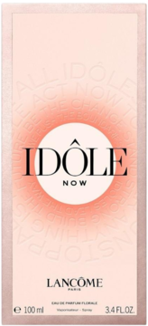 Lancôme Idôle Now Eau de Parfum Florale, różowe pudełko z białym okręgiem i napisem Idôle, widok z przodu.