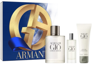 GIORGIO ARMANI Acqua di Gio ,zestaw dla mężczyzn, woda toaletowa 100 ml + 15 ml + żel pod prysznic 75 ml,przód
