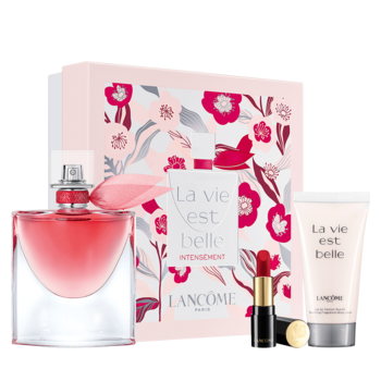 LANCÔME La Vie est Belle Intensement,zestaw dla kobiet, woda perfumowana 50 ml + balsam do ciała 50 ml + pomadka do ust,przód