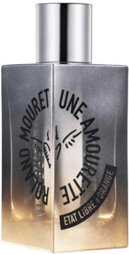 Flakon Etat Libre D'Orange Roland Mouret Une Amourette EDP, srebrno-złoty gradient, matowe szkło, widok z przodu.