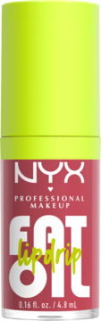 NYX Fat Oil Lip Drip, różowy nawilżający olejek do ust z zieloną nakrętką, widok z przodu.
