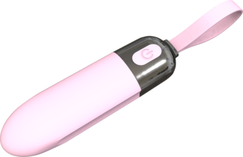 Różowy, bezprzewodowy masażer Sleek Cheer Beautifly, widok pod kątem. Ma ergonomiczny kształt i przycisk zasilania.