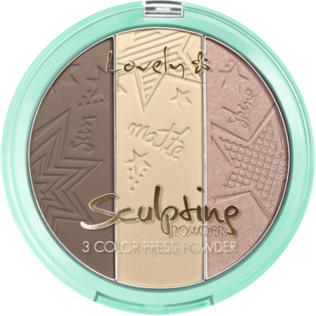 LOVELY Sculpting Powder ,paleta pudrów do konturowania twarzy, 3 odcienie, nr 1;,przód