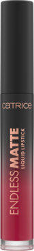 Catrice Endless Matte Liquid Lipstick, butelka z gradientem od czerni do burgundu, widok frontalny.