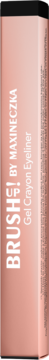 Brush! by Maxineczka Gel Crayon Eyeliner, jasnoróżowe prostopadłościenne opakowanie z białym tekstem, widok z boku.