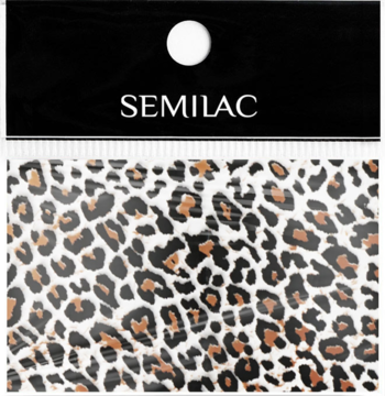 Folia transferowa Semilac Wild Animals z drapieżnym, biało-brązowym leopard printem, widok opakowania.