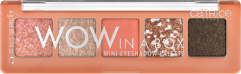 Catrice Wow in a Box mini paleta cieni, 5 odcieni: brzoskwiniowy, beżowy, koralowy, shimmery i matowy brąz.