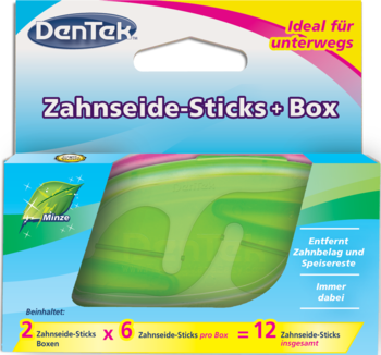 DENTEK On-The-Go ,uchwyt z nicią dentystyczną,przód