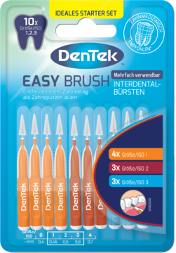 DENTEK Easy Brush ,szczoteczki interdentalne, rozmiary: 1, 2  i 3,przód