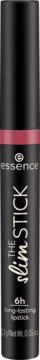 Essence The Slim Stick: matowa, trwała pomadka w czarnej tubce z różowym paskiem, tekst "6h".