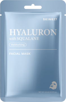 SKIN627 ,maska w płachcie, nawilżająca, Hialuron i Skwalan,przód