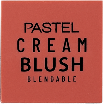 Koralowy róż w kremie Pastel Profashion w kwadratowym opakowaniu z napisem "PASTEL CREAM BLUSH BLENDABLE".