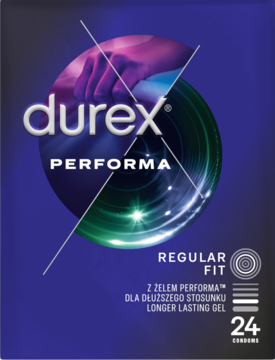 DUREX Performa ,prezerwatywy, z żelem przedłużającym stosunek,przód