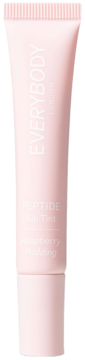 Różowy tint do ust Everybody London Peptide Lip Tint Raspberry Pudding w miękkiej tubce, widok z przodu.