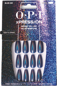 OPI xPRESS-ON ,zestaw sztucznych paznokci, Blue-Gie,przód