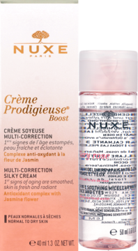 NUXE Creme Prodigieuse Boost ,zestaw do pielęgnacji twarzy, krem korygująco-naprawczy + woda micelarna,przód