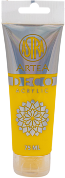 ASTRA Artea Deco,farba akrylowa, tuba, Żółty,przód