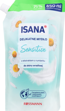 ISANA Sensitive ,mydło w płynie, zapas,przód