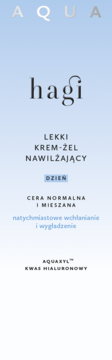 Hagi lekki krem-żel nawilżający na dzień, do cery normalnej i mieszanej, z Aquaxylem i kwasem hialuronowym.