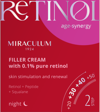 MIRACULUM Retinol Age-Synergy,krem do twarzy, wypełniający, z 0,1% Retinolem, na noc,przód