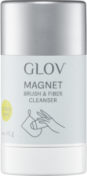 Białe mydło GLOV Magnet Cleanser 40g do czyszczenia pędzli i akcesoriów, z nutą cytrusową, widok z przodu.