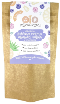 OTOLANDIA Tęczowy Ogród ,owoce liofilizowane, Borówka, Morela, Ananas i Malina, w kawałkach,przód